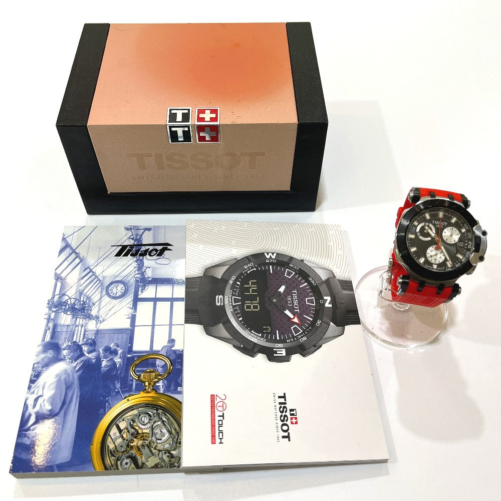 TISSOT T115.417.27.051.00 T-レース クロノグラフ デイト クオーツ ウォッチ 腕時計 SS メンズ ブラック×シルバー