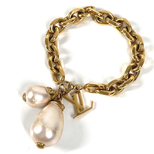 LOUIS VUITTON M66319 Damier Pearl Bracelet, Bangle Chain Bracelet, Women's, Gold