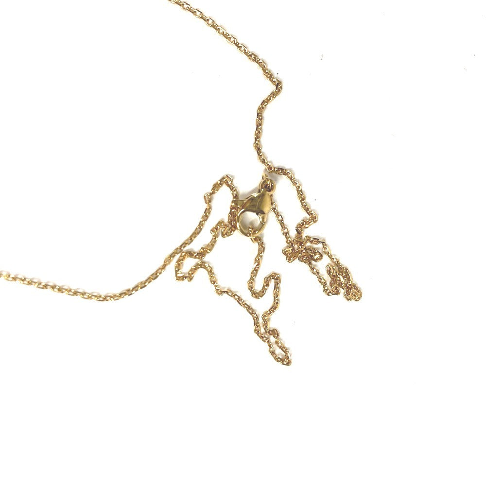 HERMES アクセサリー カージュドアッシュ Hキューブ Hロゴ チェーンネックレス ネックレス メタル ユニセックス オレンジ