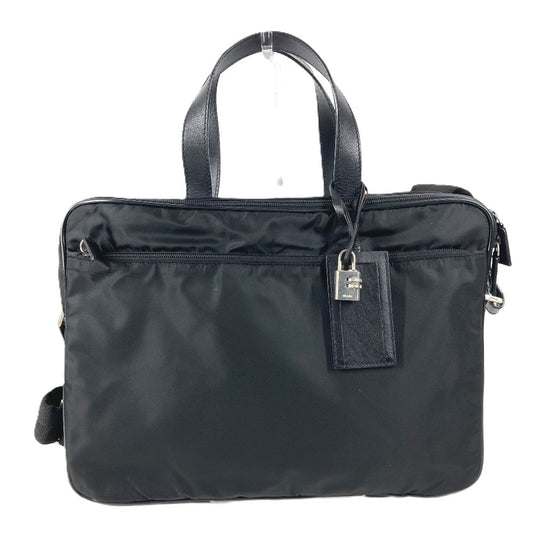 PRADA トライアングルロゴ 三角ロゴ プレート ショルダーバッグ カバン ハンドバッグ 2WAYバッグ ビジネスバッグ レザー/ナイロン ユニセックス ブラック