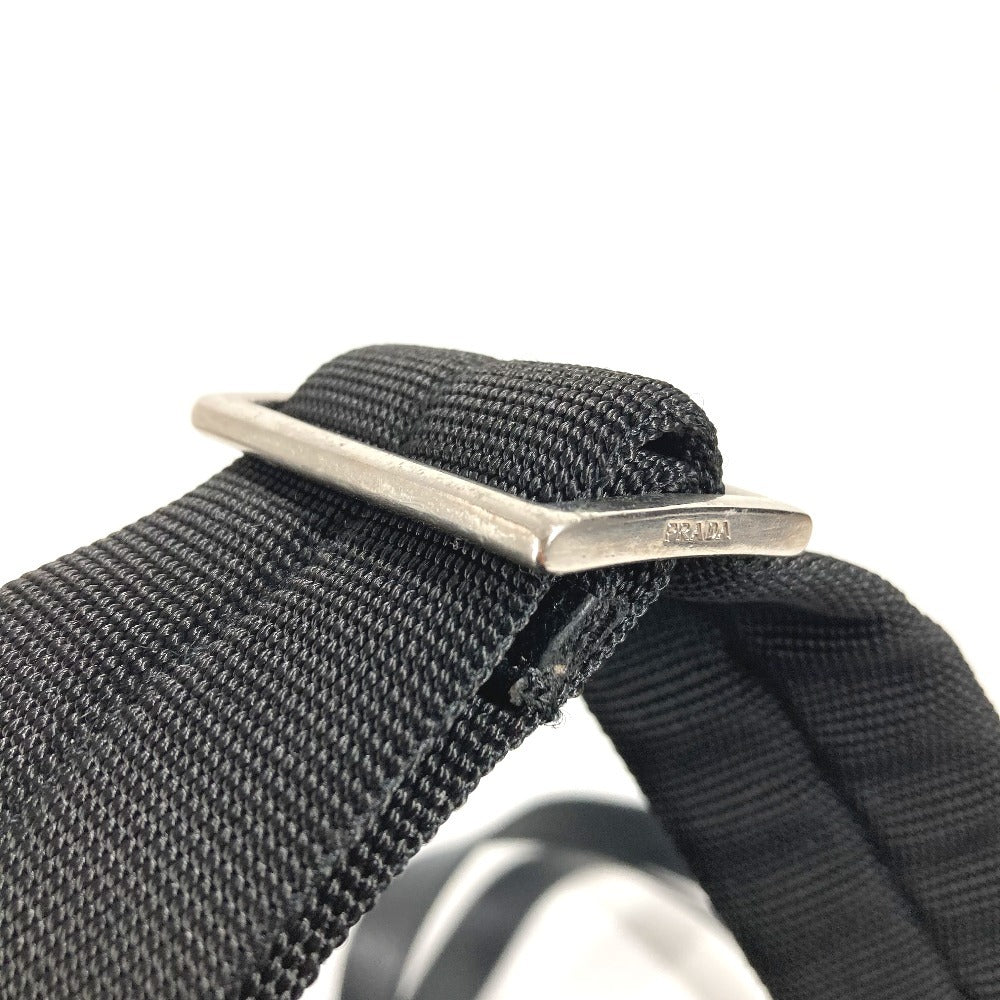 PRADA トライアングルロゴ 三角ロゴ プレート ショルダーバッグ カバン ハンドバッグ 2WAYバッグ ビジネスバッグ レザー/ナイロン ユニセックス ブラック