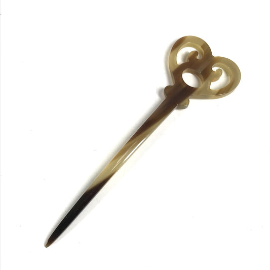 HERMES Serie hairpin hairpin Hair picks Hair accessories Hair clips hairpin Buffalo horn Brown Used
