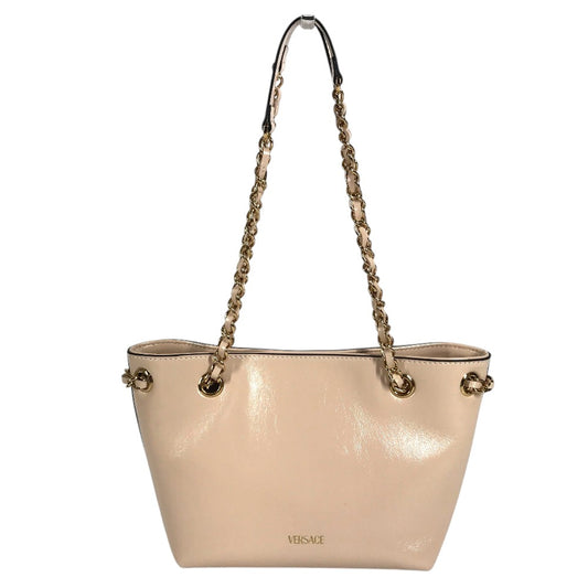 VERSACE medusa logo Double Chain Leather Shoulder Handbag Shoulder Bag Leather pink Used
