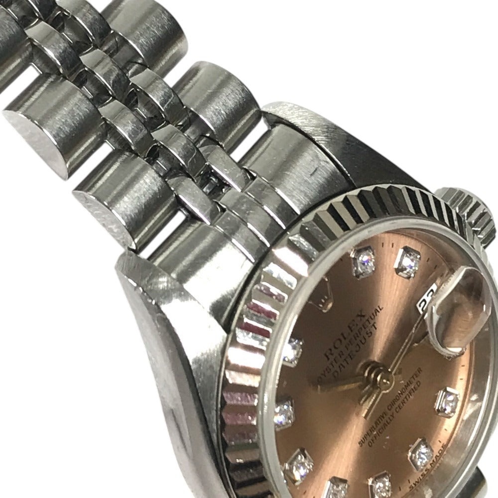 ROLEX 69174G U number Datejust Automatic 10-Diamond Women's Watch Wristwatch SS Silver Used