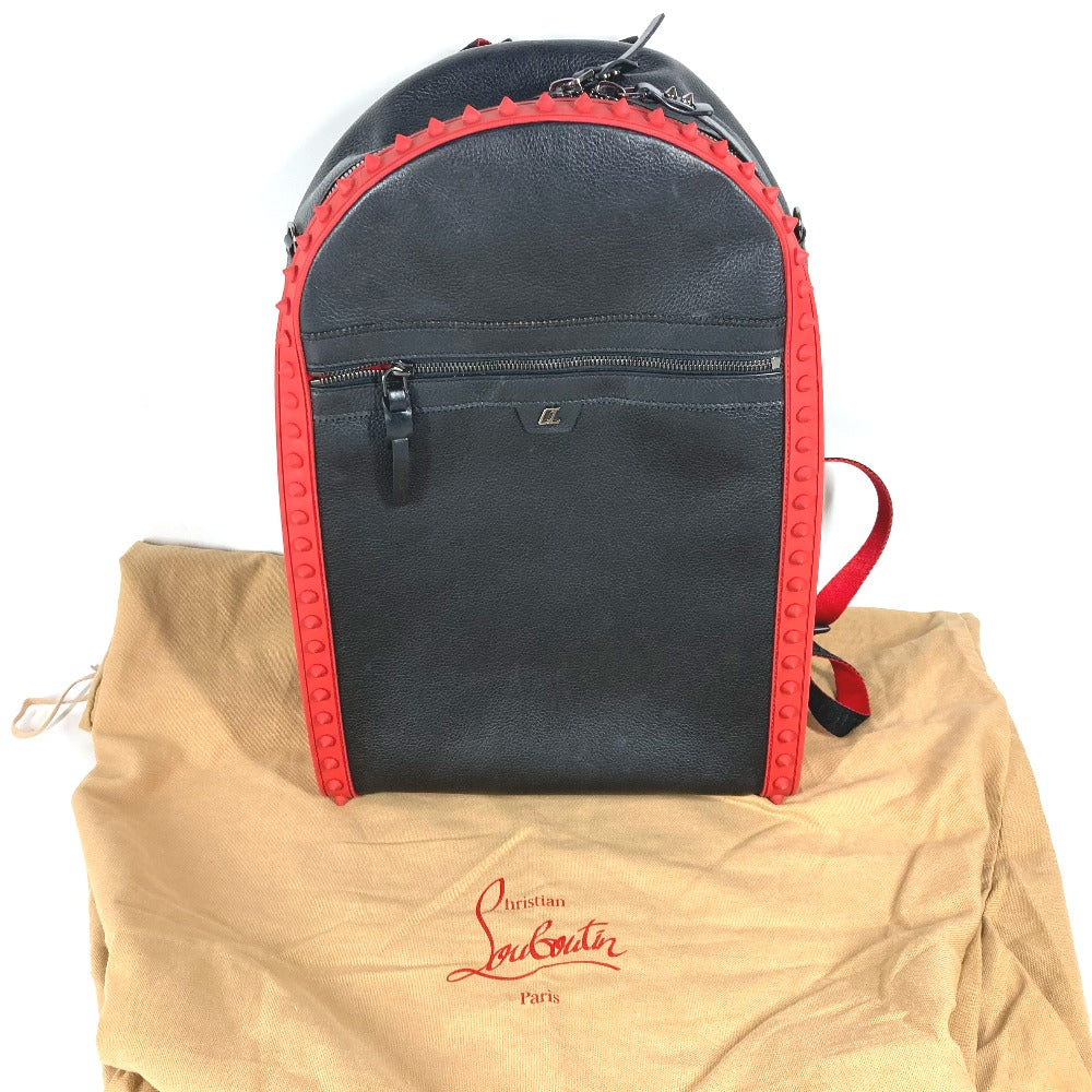 Christian Louboutin Backparis Backpack with Rubber Sole, Leather, Men's, Black
