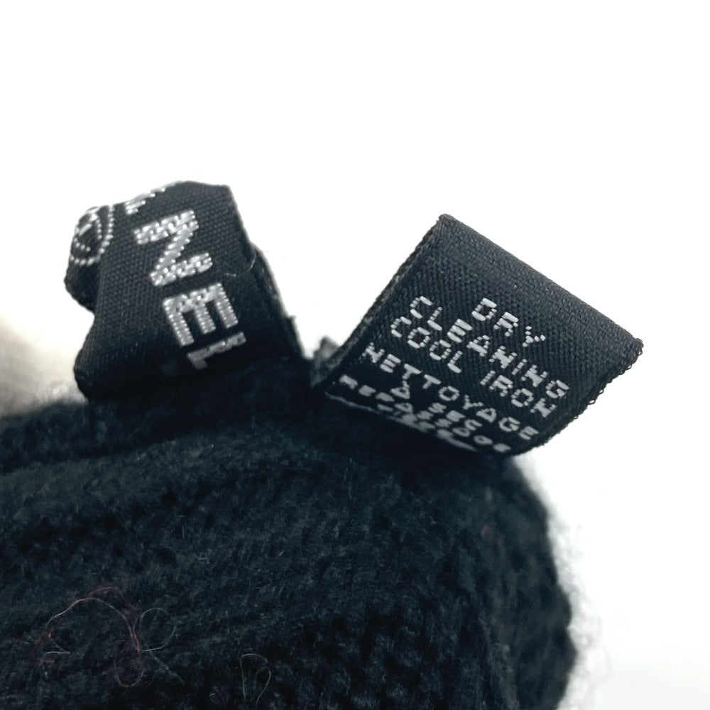 CHANEL No. 5 Logo Gloves, Cashmere, Women's, Black