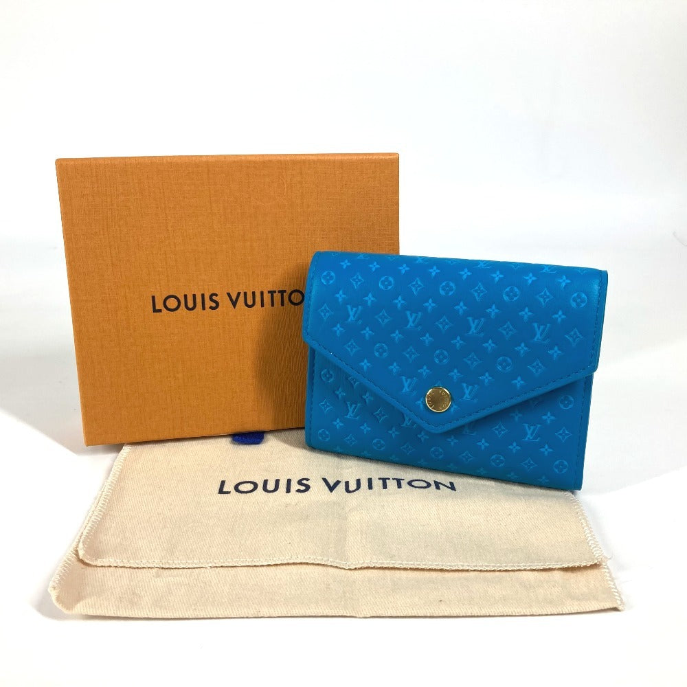 LOUIS VUITTON M82314 ナノグラム ポルトフォイユ・ヴィクトリーヌ コンパクトウォレット 3つ折り財布 レザー ユニセックス ブルー - brandshop-reference