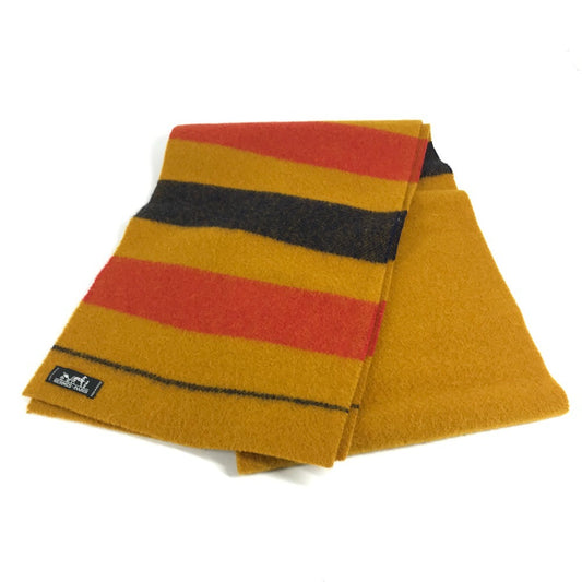 HERMES Rocabar Wool Scarf, Unisex, Yellow