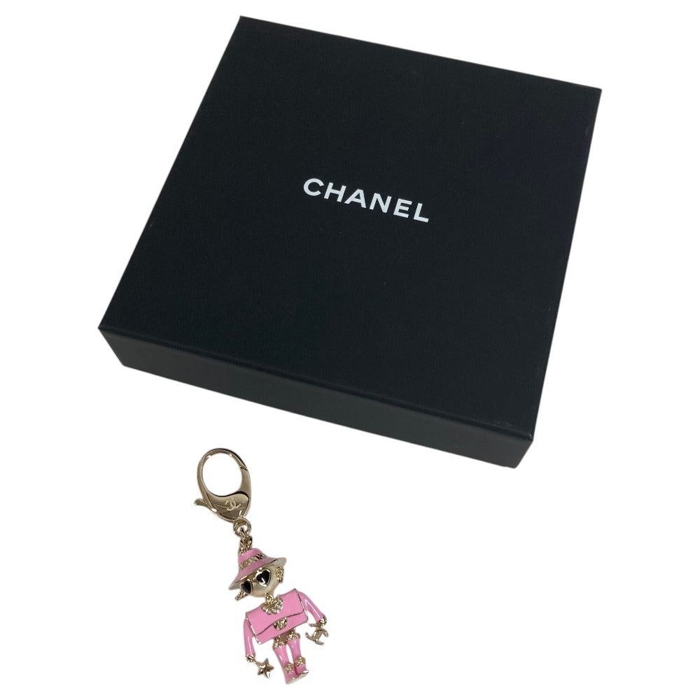 CHANEL B25B ガブリエル シャネルドール CC ココマーク ロゴ フェイクパール ハート スター バッグチャーム キーホルダー メタル レディース ピンク