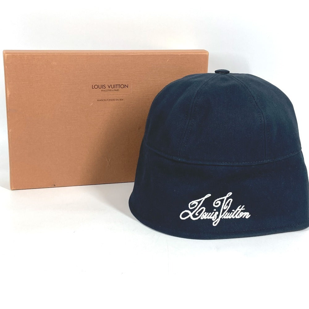LOUIS VUITTON M7499L Sailor hat logo hat hat bucket hat hat cotton Black/White Used