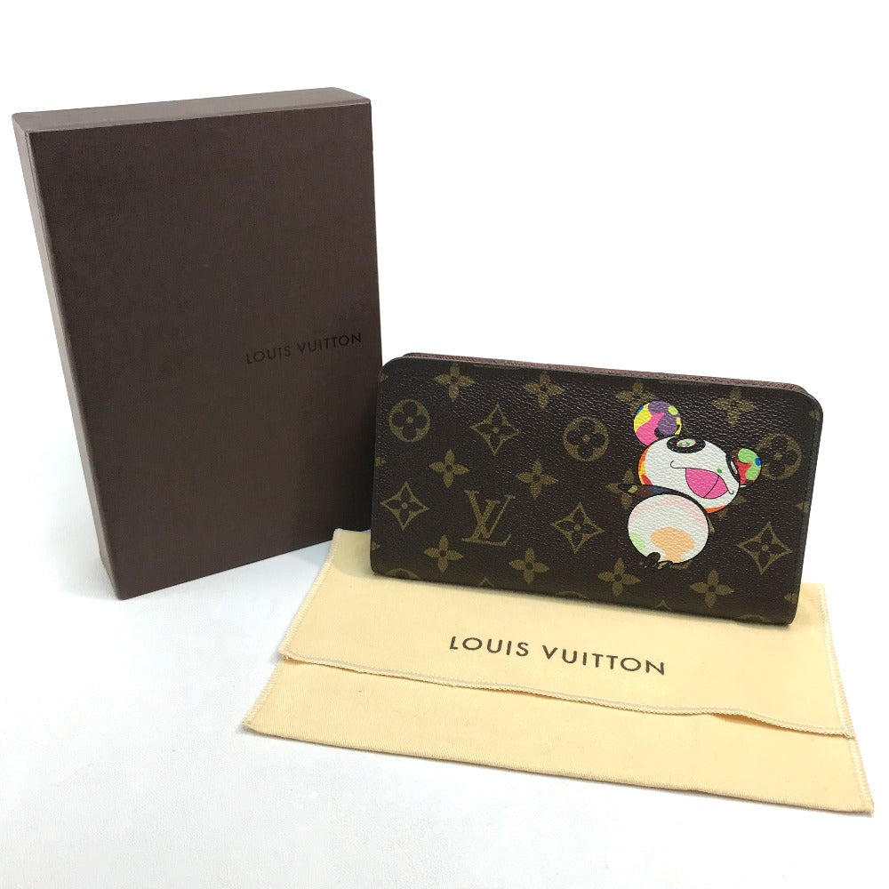 LOUIS VUITTON M61729 Monogram Panda Porte Monne Zip Long Wallet by Takashi Murakami, Monogram Canvas, Women's, Brown