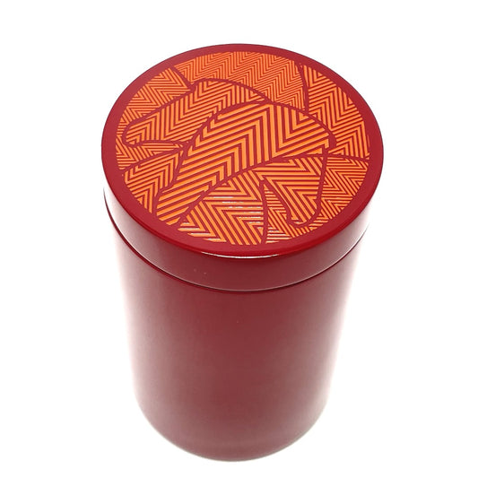 HERMES Cylindrical Cabares Box PM, Interior Accessories, Small Organizer, Lacquer, Women's, Rosso x Orange Berman, Bordeaux