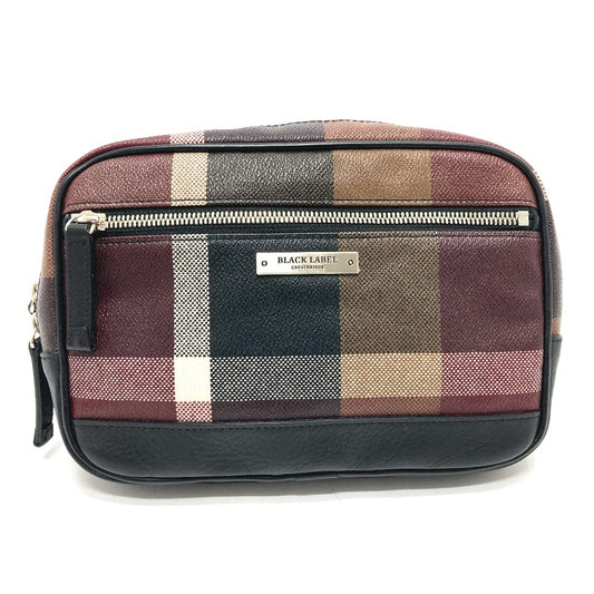 BLACK LABEL CRESTBRIDGE Logo Plate Bag, Waist Pouch, Body Bag, Leather/PVC, Men's, Bordeaux x Black