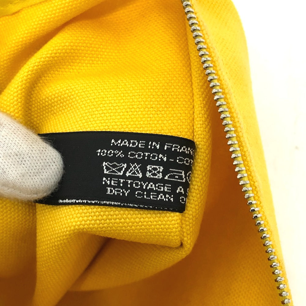 HERMES New Yachting Pouch GM Canvas Pouch Women's Yellow