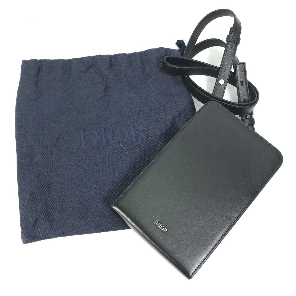 Christian Dior ポシェット カバン クロスボディ フォンケース ウルトラメッセンジャー 斜め掛け ショルダーバッグ レザー メンズ ブラック - brandshop-reference