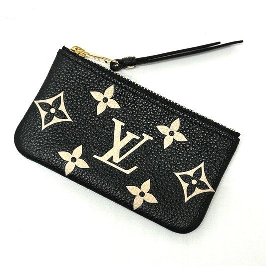 LOUIS VUITTON M80885 Monogram Empreinte Pochette Cle Coin Case in Monogram Empreinte Leather, Women's, Black