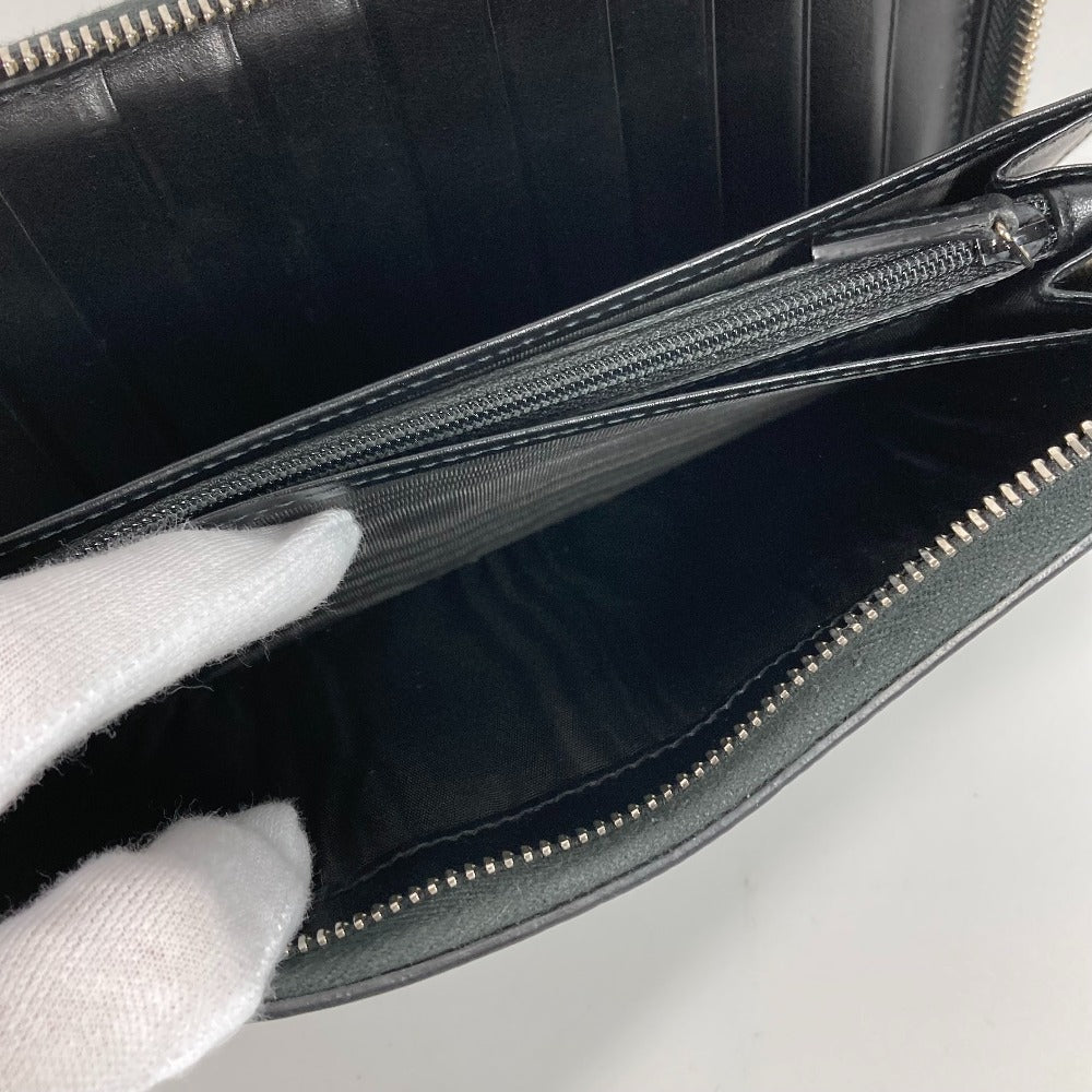 GUCCI 625563 GG Embossed Long Wallet, Travel Case Organizer, Round Zipper Wallet, Long Wallet, Leather, Men's, Black
