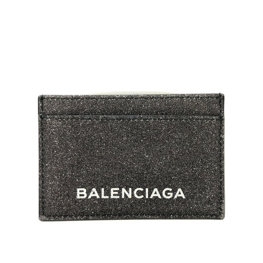 BALENCIAGA 392126 ロゴ ラメ パスケース カードホルダー 名刺入れ カードケース レザー レディース - brandshop-reference