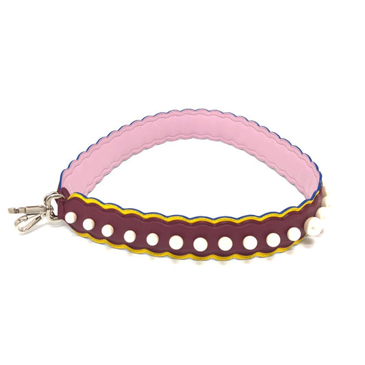 FENDI Faux Pearl Strap You Spare Shoulder Strap Leather Women's Multicolor