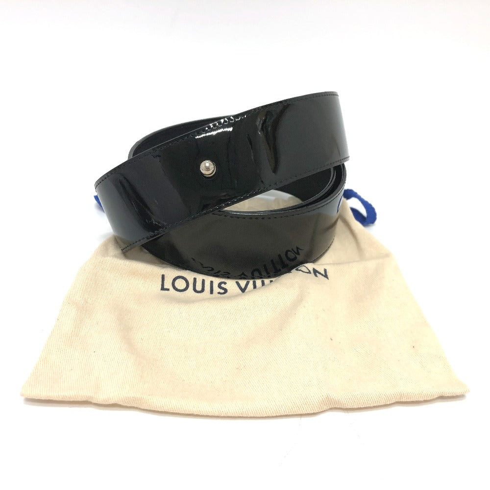 LOUIS VUITTON MP144 Pants Belt, Patent Leather, Women's, Black
