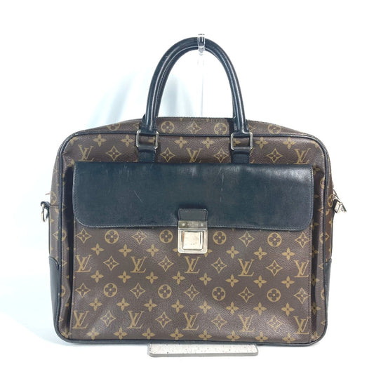 LOUIS VUITTON M56719 Monogram Macassar Soft Briefcase, Handbag, Document Bag, Business Bag, Monogram Canvas, Men's, Brown