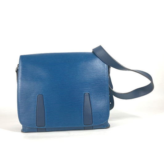 LOUIS VUITTON M53407 Epi Harrington Messenger Crossbody Flap Shoulder Bag in Epi Leather, Men's, Blue Azure