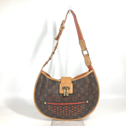 LOUIS VUITTON M95178 Monogram Perforated Demi-Lune Shoulder Bag in Monogram Canvas, Women's, Orange