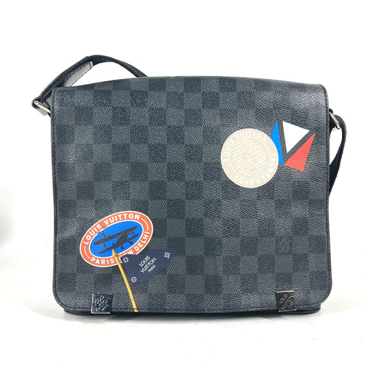 LOUIS VUITTON N41054 ダミエグラフィット ステッカーズ ディストリクトPM カバン 斜め掛け フラップ ショルダーバッグ ダミエグラフィットキャンバス ユニセックス ブラック - brandshop-reference