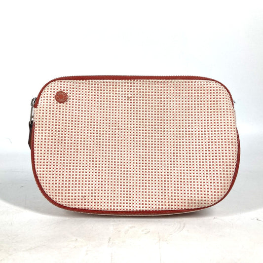 HERMES Echappé Makeup Pouch, Multi-Purpose Pouch, Cotton, Women's, Vermilion and Orange