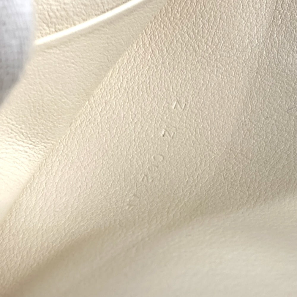 HERMES Carre Pocket Long Small Item Case Flat Pouch Bag Clutch Pouch Leather Women's Ivory