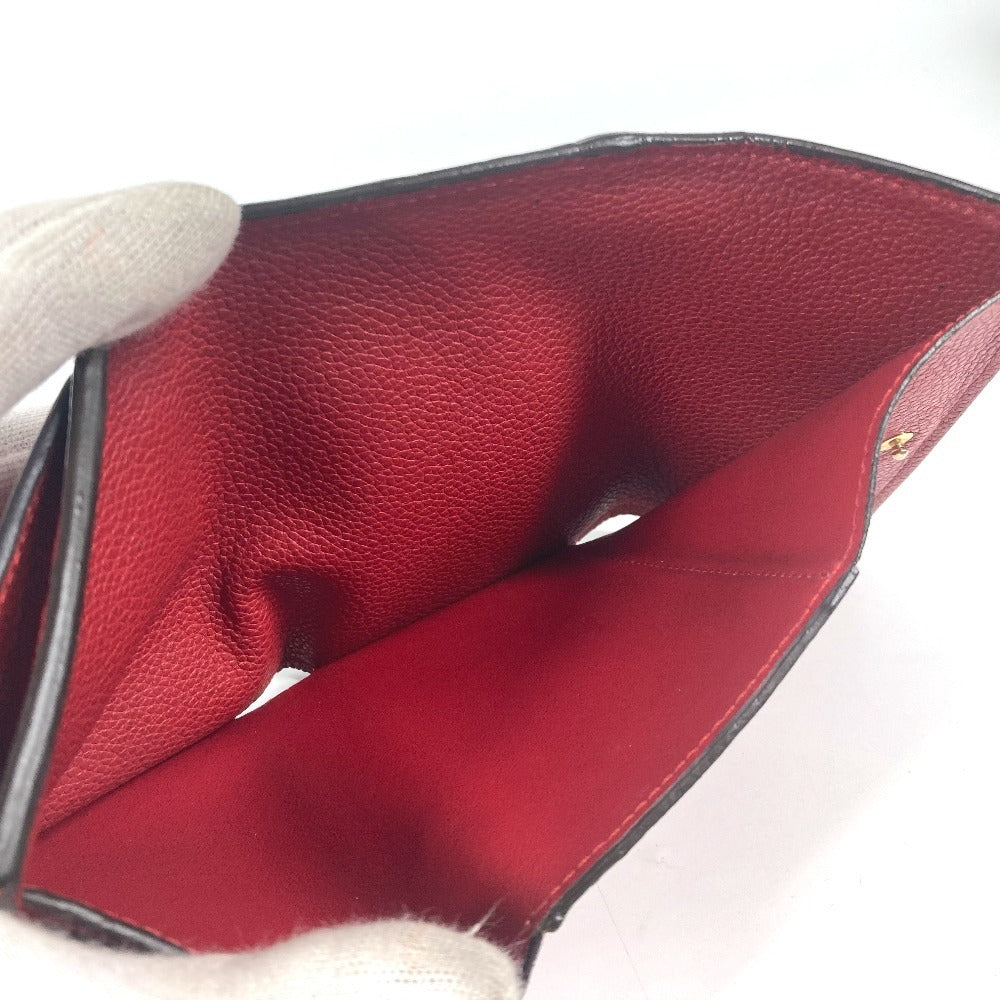 LOUIS VUITTON M62185 Monogram Empreinte Portefeuille Pont Neuf Compact Trifold Wallet in Monogram Empreinte Leather, Cerise Red