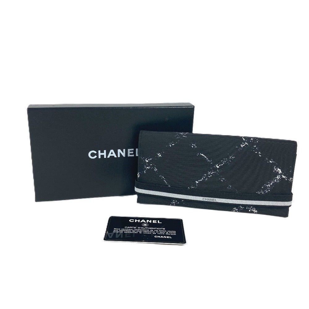 CHANEL A14344 (formerly the Travel Line) Long Wallet, Bifold, Nylon, Unisex, Black