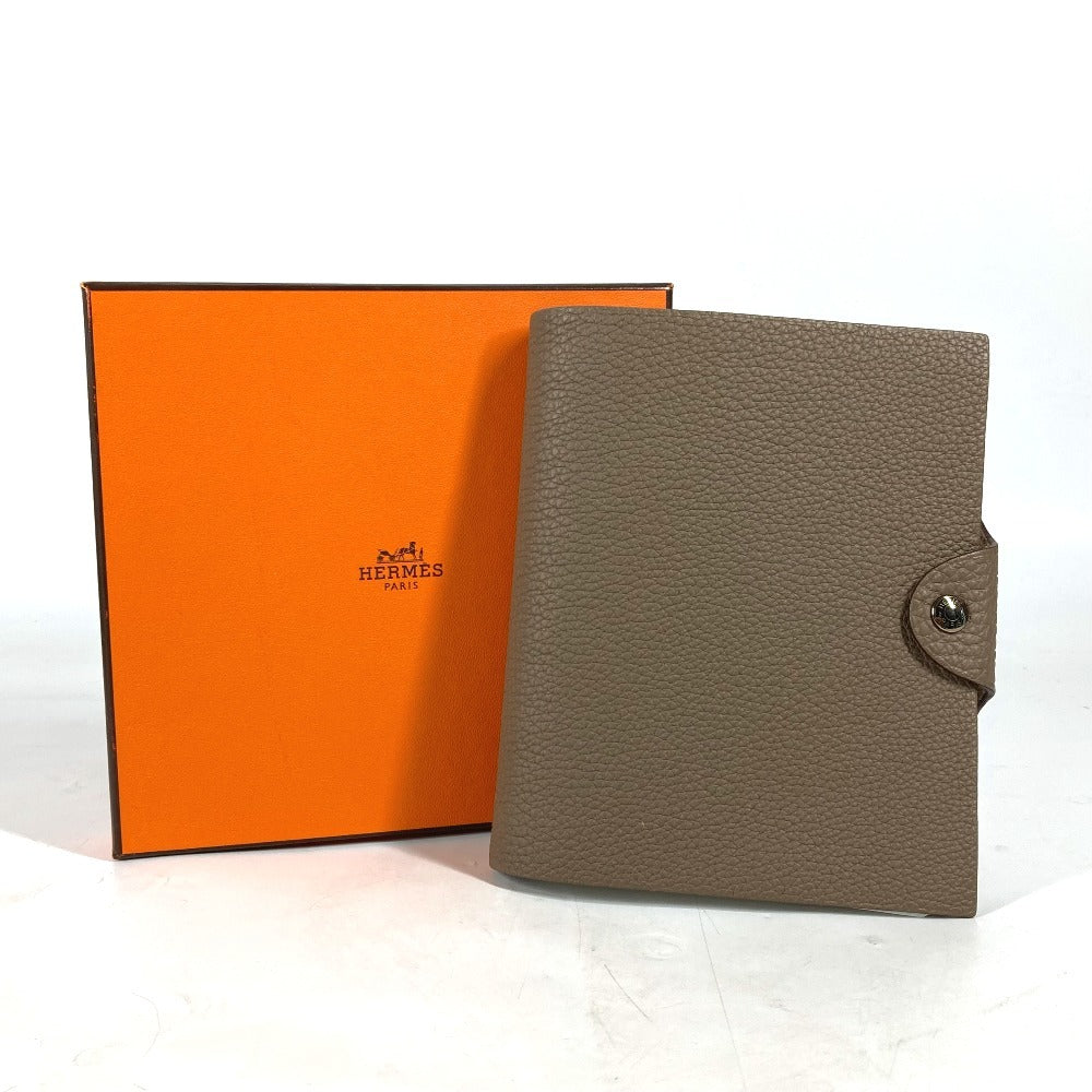 HERMES Ulysse PM Notebook Cover, Stationery, Memo Pad, Notebook, Taurillon Clemence Leather, Unisex, Etoupe, Gray