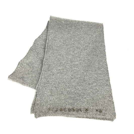 CHANEL アイコン ロゴ チェーン 付き マフラー カシミヤ レディース グレー - brandshop-reference