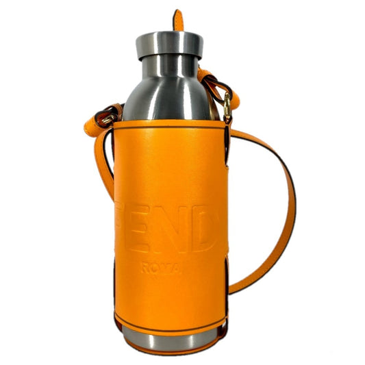 FENDI 7AR972 24BOTTLES Water Bottle with Logo and Case, Stainless Steel, Unisex, Orange
