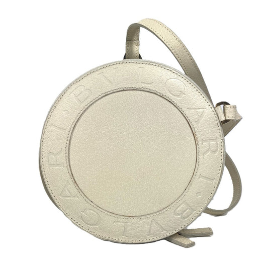 BVLGARI B-ZERO1 Yo-Yo Pochette, Crossbody Shoulder Bag, Unisex, Beige Leather