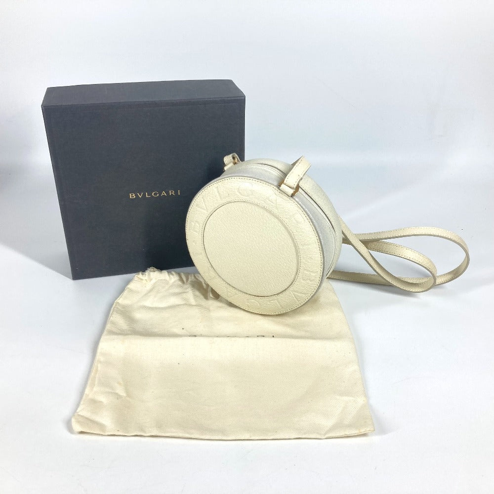 BVLGARI B-ZERO1 Yo-Yo Pochette, Crossbody Shoulder Bag, Unisex, Beige Leather