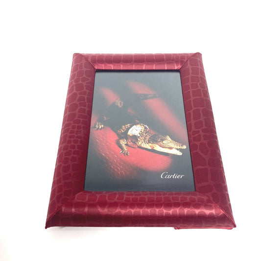 CARTIER ロゴ 写真立て フォトスタンド インテリア フォトフレーム サテン ユニセックス レッド - brandshop-reference