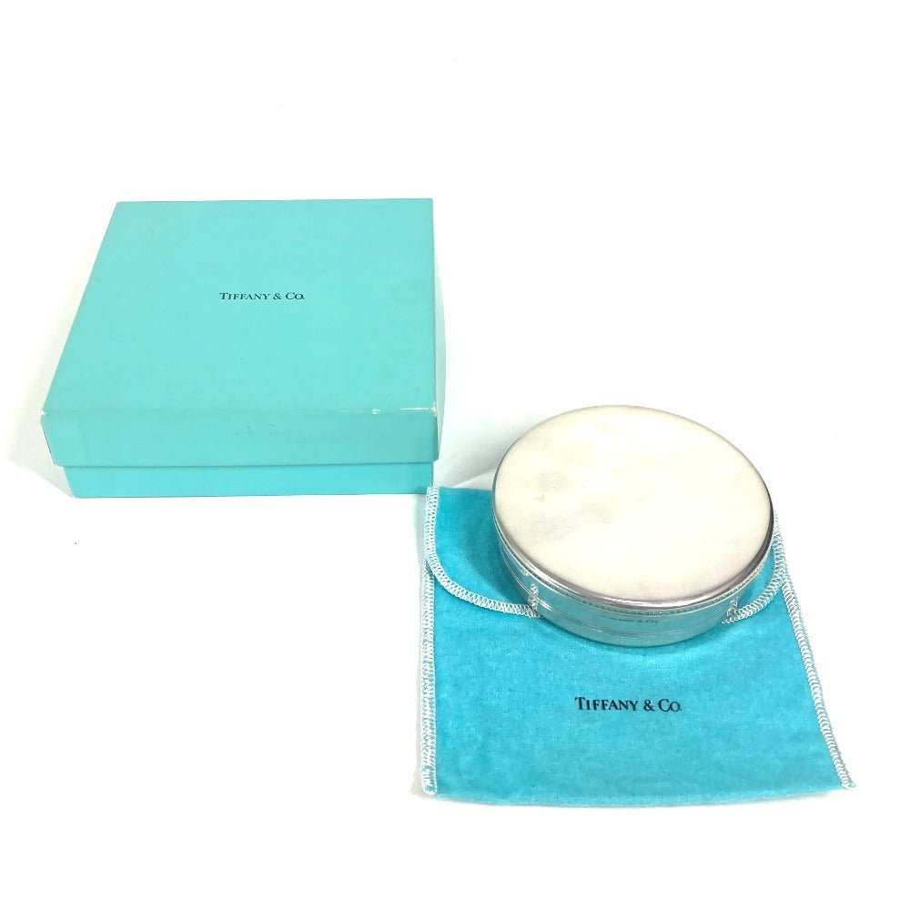 TIFFANY & Co. Logo Round Pouch, Interior Multi-Case, Small Item Organizer, Metal, Women's, Silver