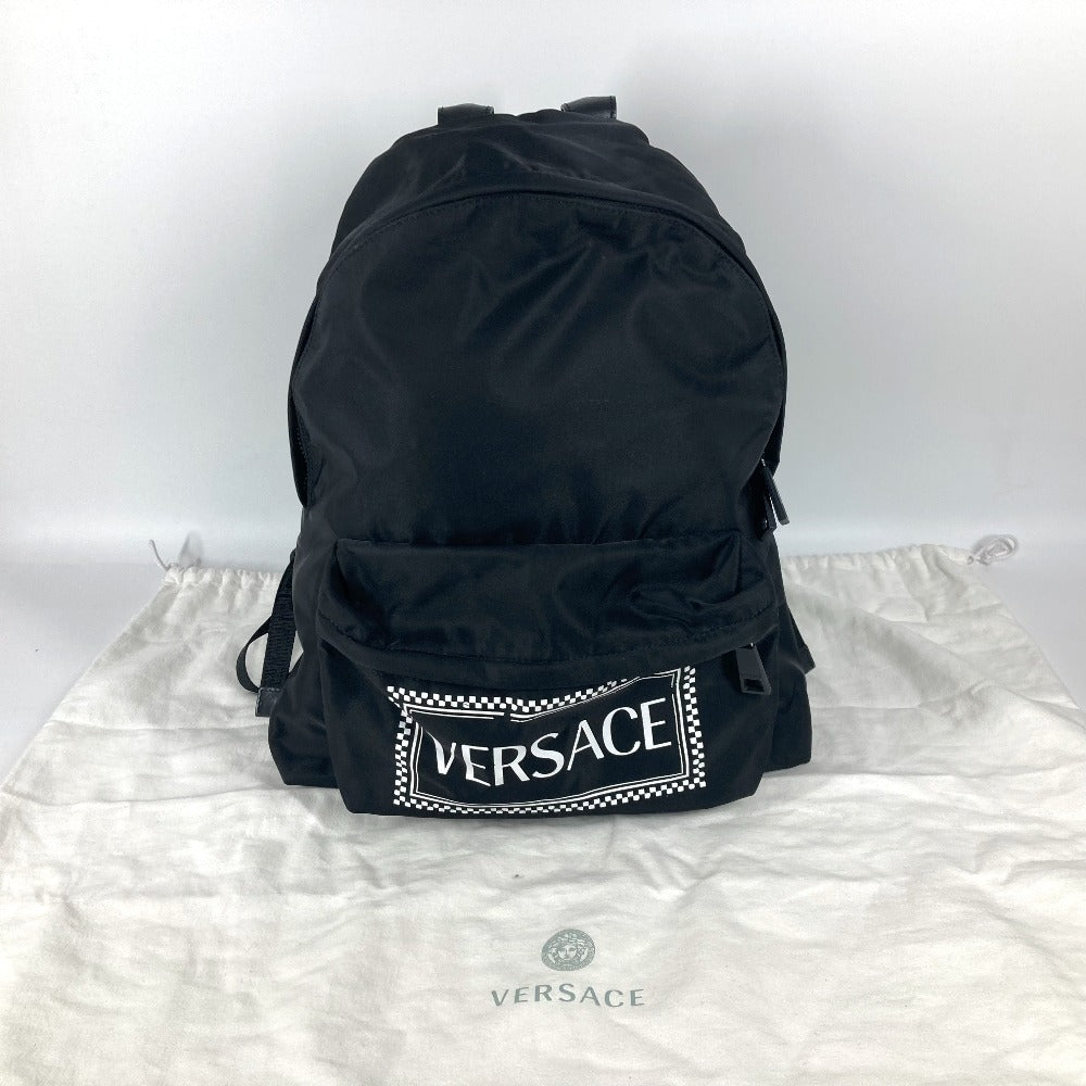 VERSACE ロゴ カバン バッグパック リュックサック ナイロン ユニセックス ブラック - brandshop-reference
