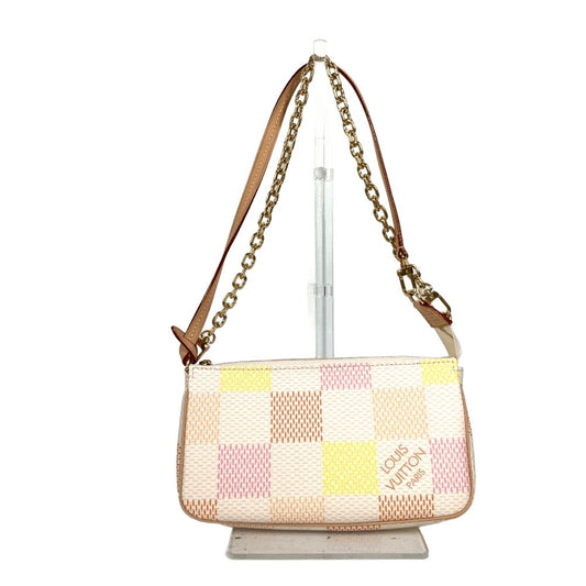 LOUIS VUITTON N40642 ダミエリシャス ポシェット・アクセソワール カバン 斜め掛け 2WAYバッグ ポシェット ショルダーバッグ ダミエキャンバス レディース ピーチ ピンク ピンク