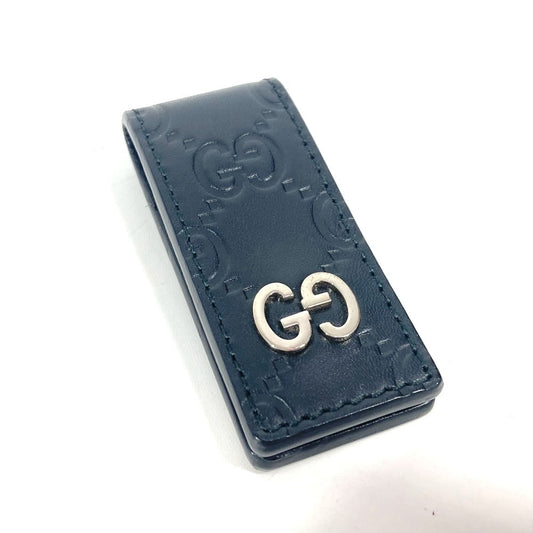 GUCCI 522867 GG Guccissima Wallet with Money Clip, Shimmer Leather, Unisex, Black