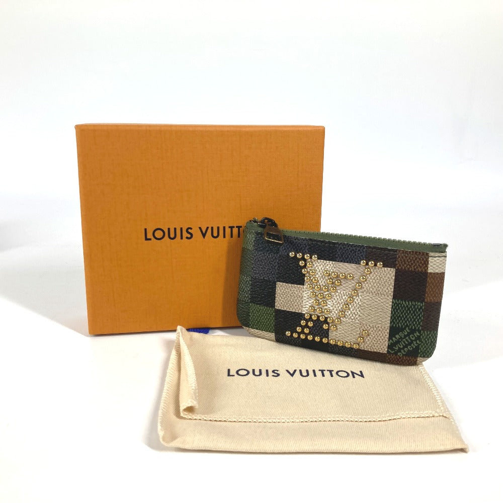 LOUIS VUITTON M83175 ダミエポップ ポシェットクレ 財布 小銭入れ キーホルダー バッグチャーム スタッズ コインケース レザー ユニセックス カーキ - brandshop-reference