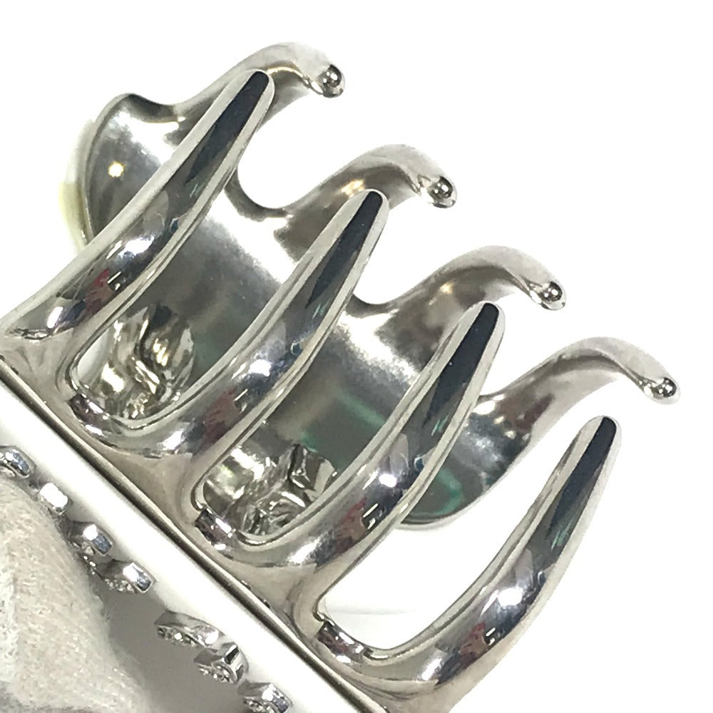 MIUMIU Logo Rhinestone Hair Clip Hair Accessory Metal Hairpin Women's White