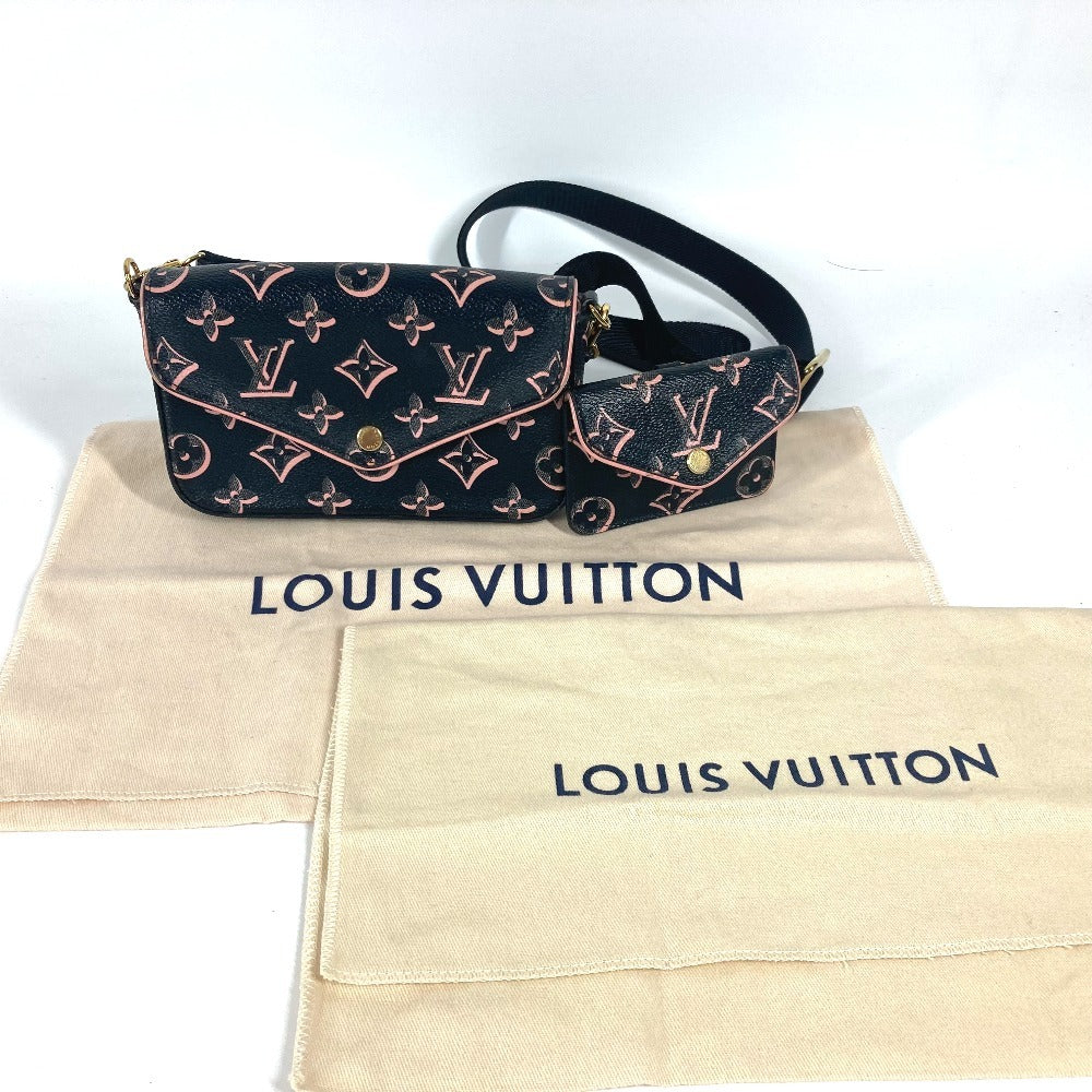 LOUIS VUITTON M81471 フォール・フォー・ユーコレクション モノグラム ミュルティ ポシェット フェリシー カバン 斜め掛け フラップ ショルダーバッグ コーティングキャンバス レディース ブラック