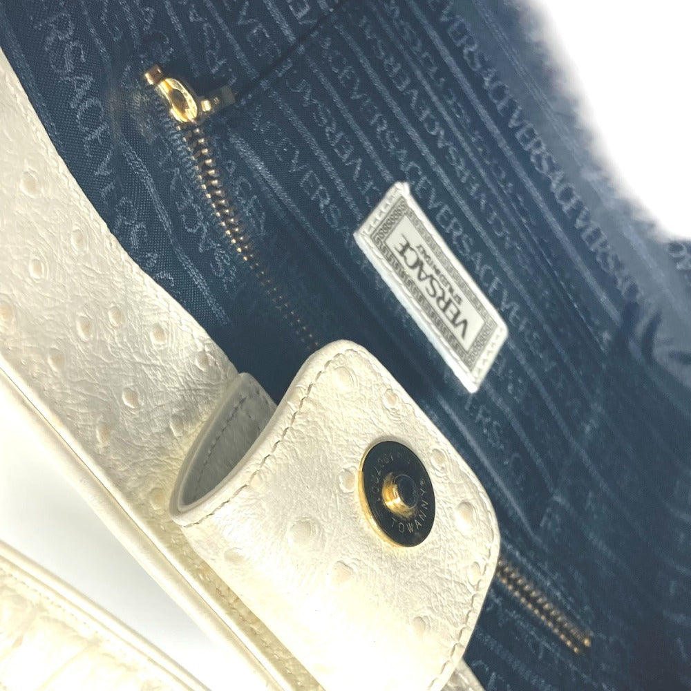 VERSACE ハンドバッグ サンバースト 肩掛け カバン ヴィンテージ ショルダーバッグ 型押しレザー レディース ホワイト系 - brandshop-reference