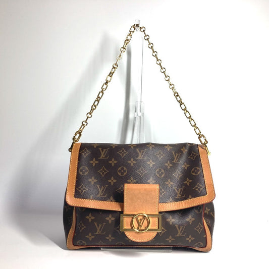 LOUIS VUITTON M47149 モノグラム ドーフィーヌ・ソフト GM カバン 斜め掛け フラップ ハンドバッグ チェーンバッグ 2WAYバッグ ショルダーバッグ モノグラムキャンバス レディース ブラウン