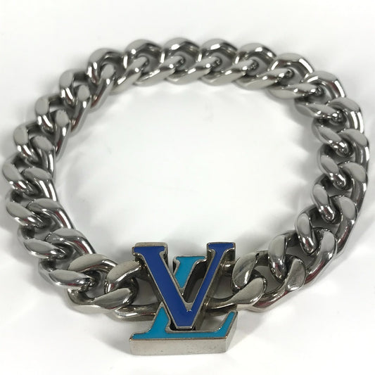 LOUIS VUITTON M0919L LV Logo Bracelet LV Chain Bracelet LV Initial Accessory Bracelet Metal Unisex Silver