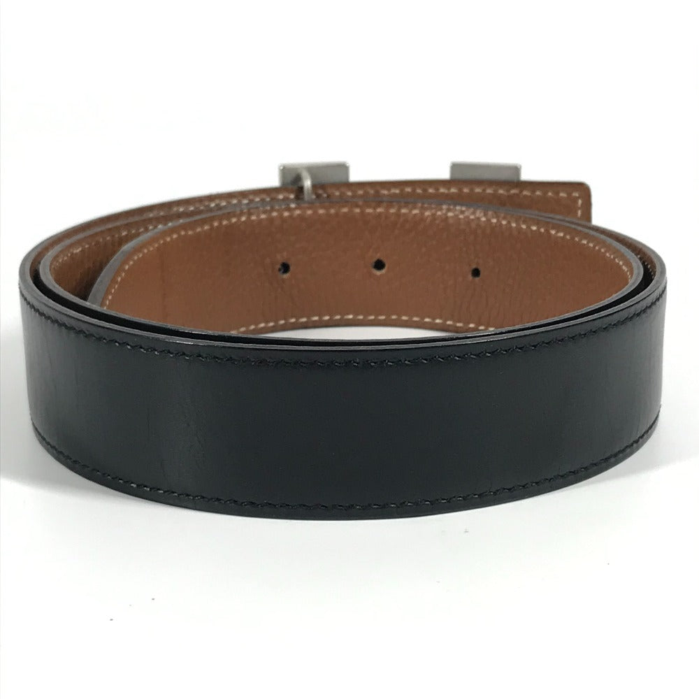 HERMES H Belt H Belt Bottoms Belt Buckle Belt Leather Women's Black