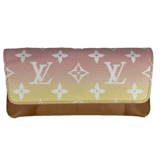 Louis Vuitton Monogram oleh kolam renang Etuilunette Woody Sunglasses Case Cases Gelas Kacamata Kacamata Cermin Kulit Kulit Pink
